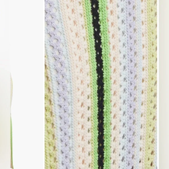 NWOT Ciebon Sahara Crochet Midi Sweater Dress - Green Multi - M - Picture 5 of 11